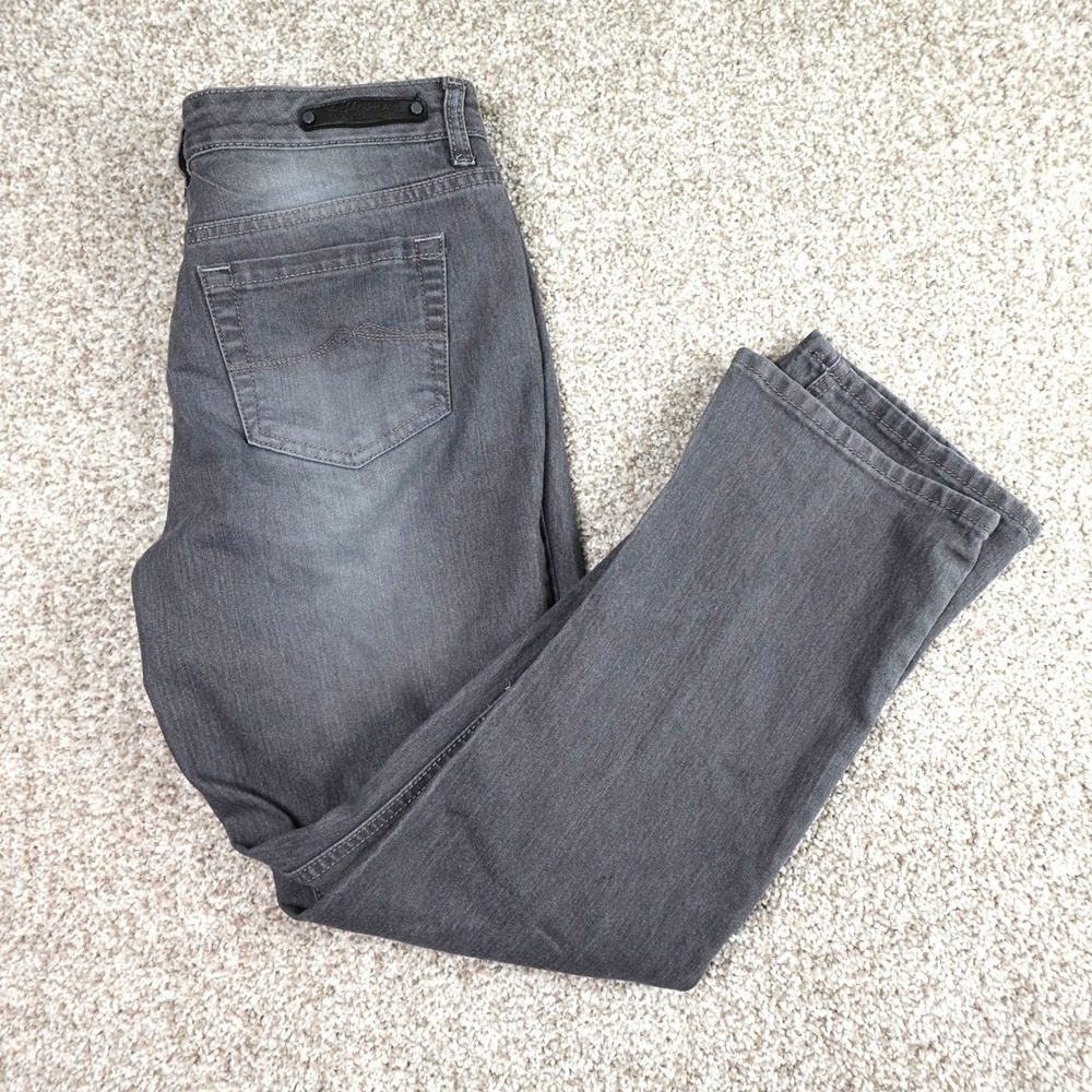 Ruff Hewn Petite Gray Faded Straight Leg Stretch Denim Jeans Size‎ 10P
